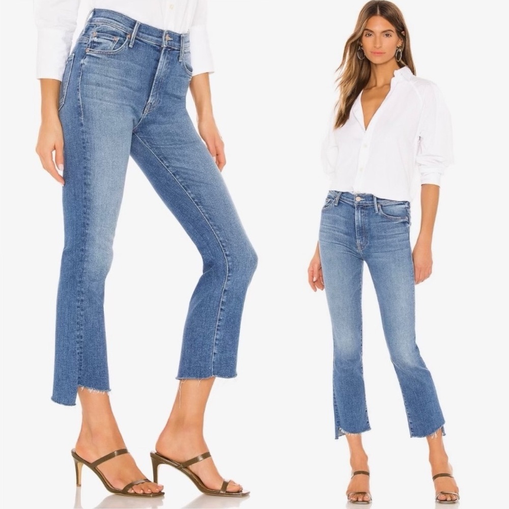 MOTHER- the insider crop jeans step fray in light wash hey sun size 25
